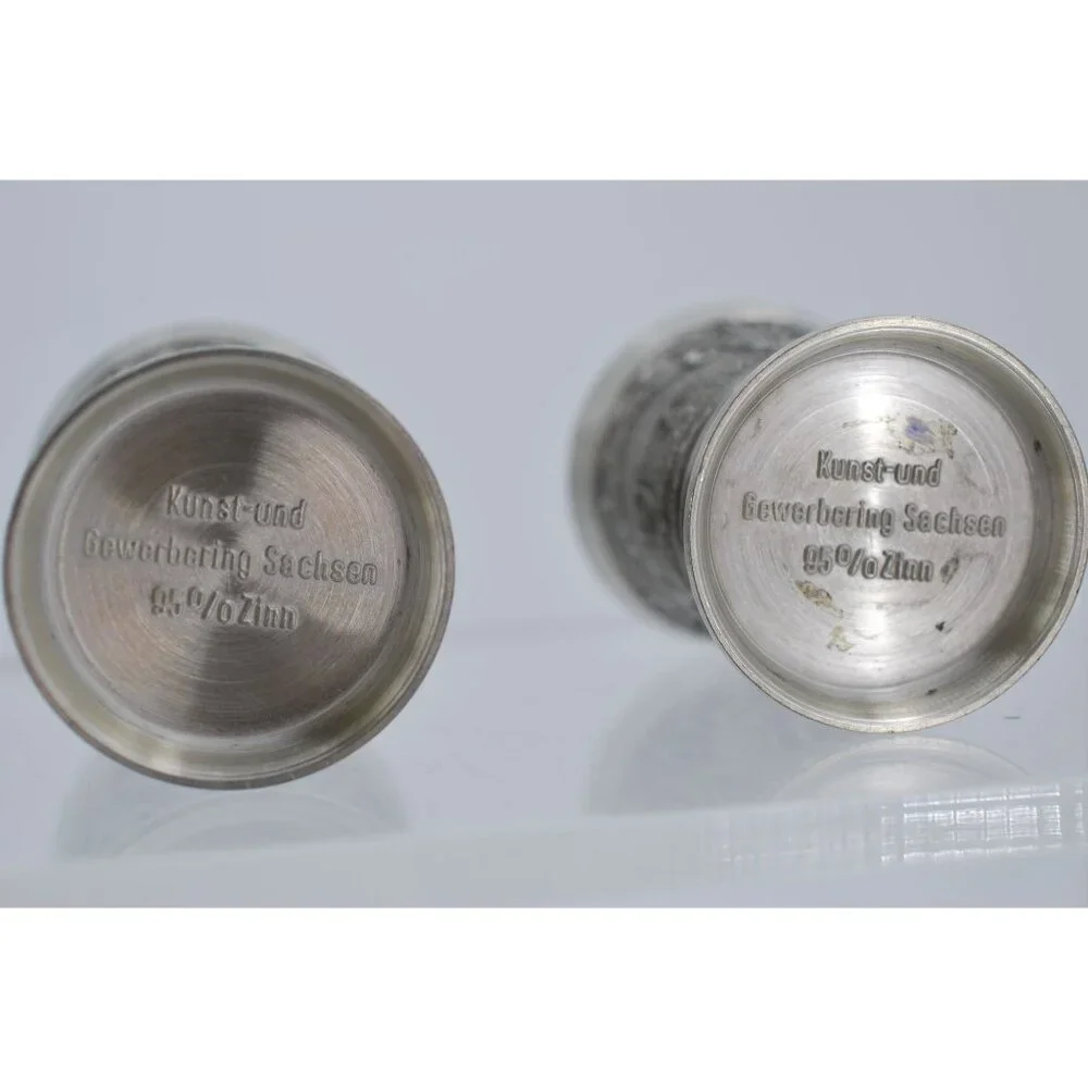 Pair of Fein Zinn 95% Pewter Shot Glasses with Original Box